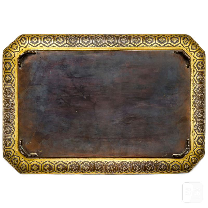 明治時代 銅雀紋托盤 | A BRONZE AND MIXED METAL TRAY - 图2